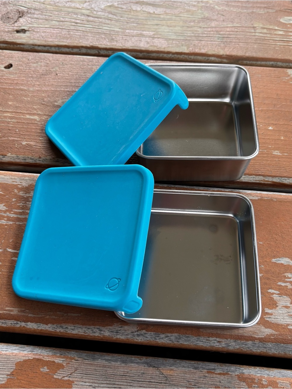 PlanetBox Stainless Steel Square Dipper Containers - Set of 2 - 1.2 & 1.5 Cups